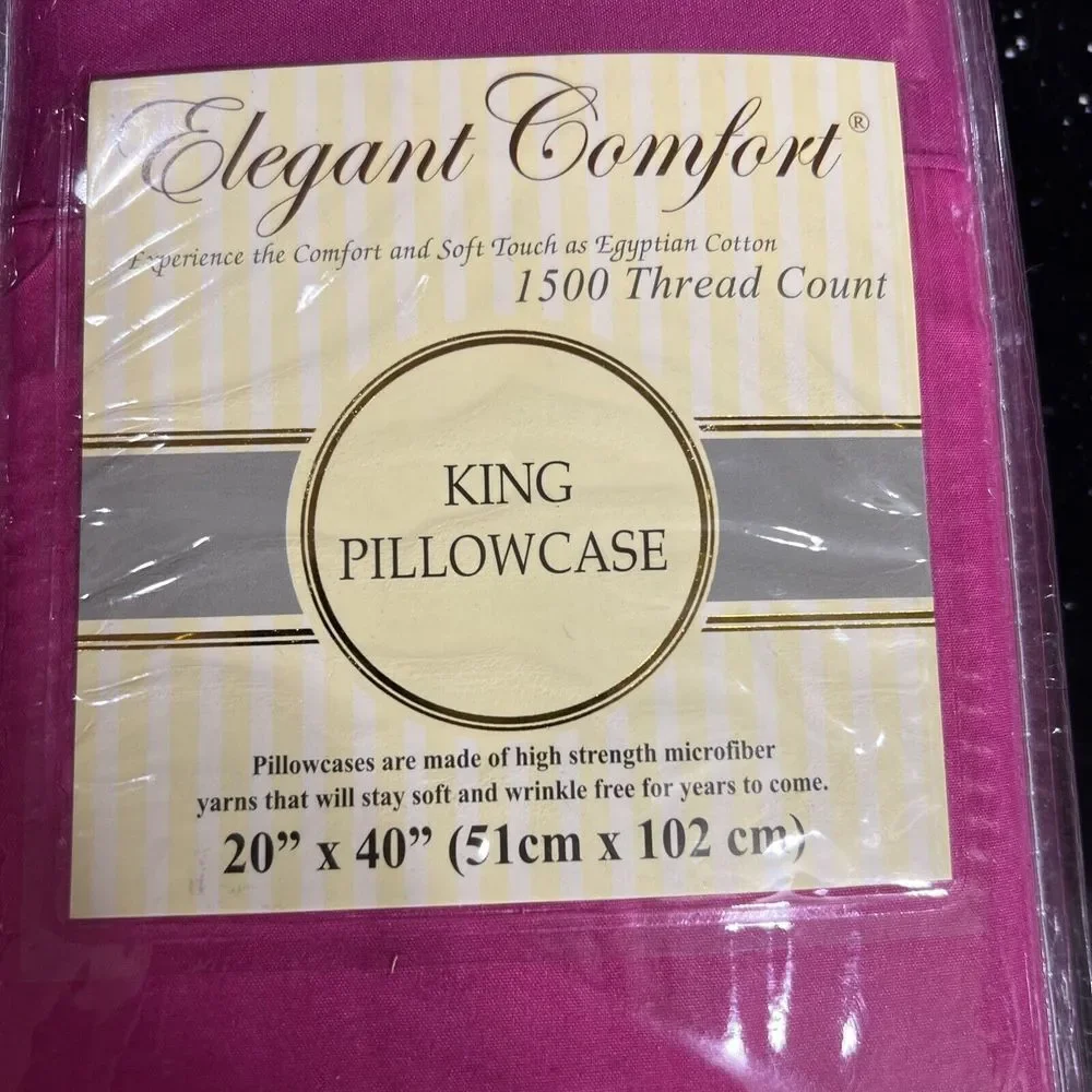 Elegant Comfort‎ Luxury Ultra Soft 2Pcs Pillowcase 1500 Thread Ct King Size Pink